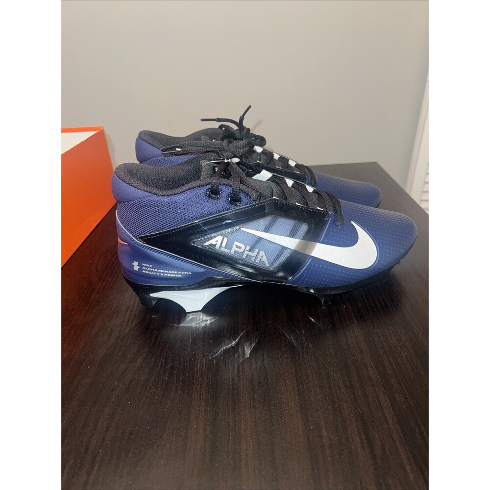 Nike Alpha Menace 4 Pro Football Cleats Men's Size 11.5 FD7037-401 Navy Blue